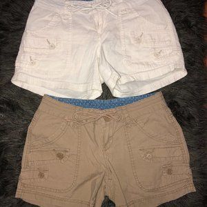 White and Khaki Shorts